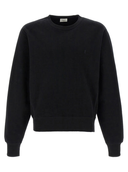 Sweat Saint Laurent Noir En Coton À Col Rond