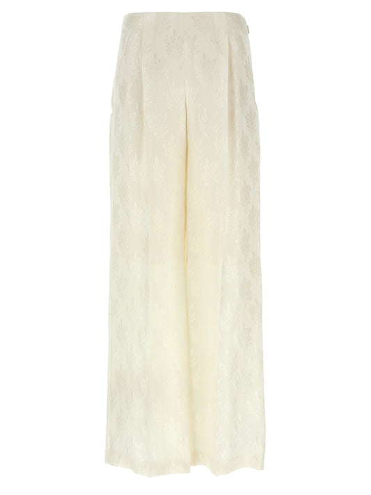 Pantalones casuales de seda blanca Fendi