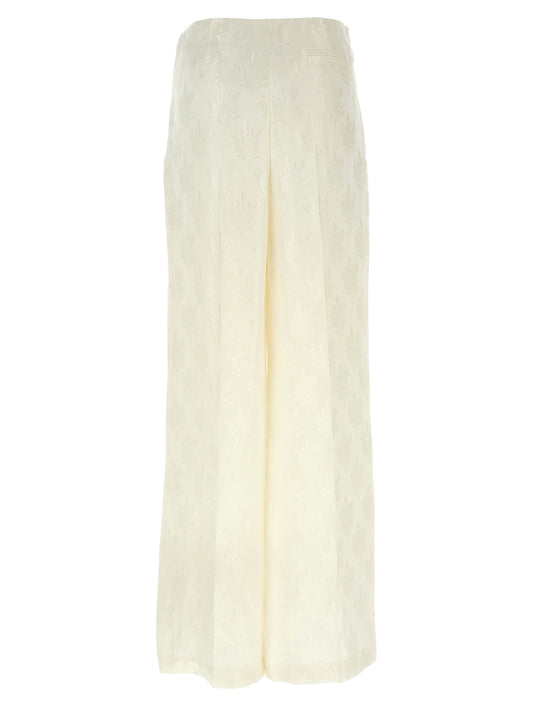 Pantalones casuales de seda blanca Fendi