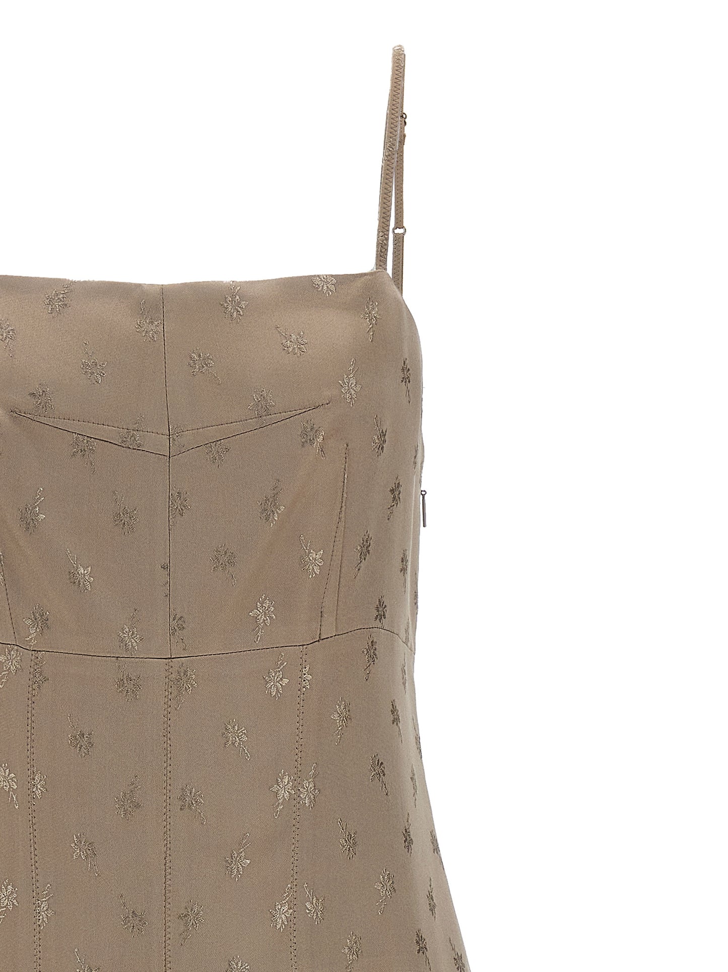 Vestido Midi de Seda Gris Fendi