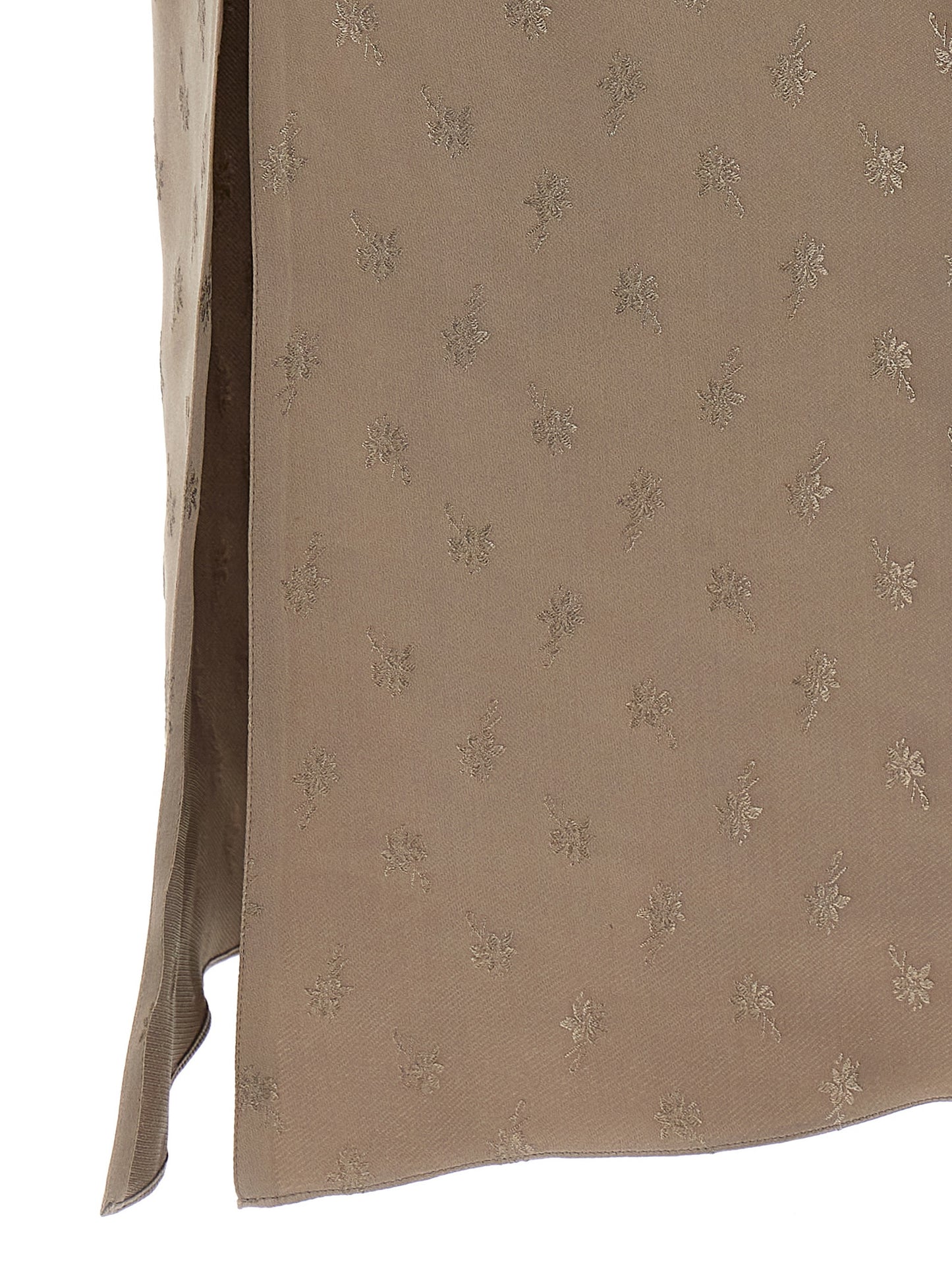 Vestido Midi de Seda Gris Fendi