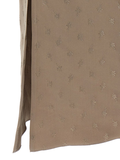 Vestido Midi de Seda Gris Fendi