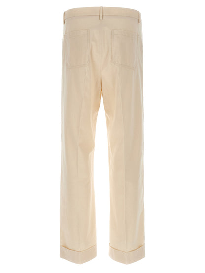 Valentino Garavani Pantalon Casual en Coton Beige