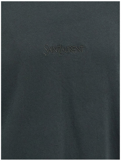 T-shirt en coton noir Saint Laurent