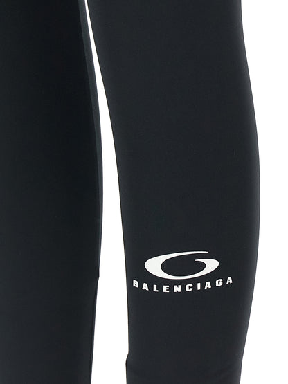 Leggings Balenciaga De Poliéster Negro Ajustado