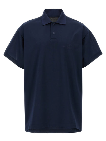 Polo Balenciaga en coton bleu