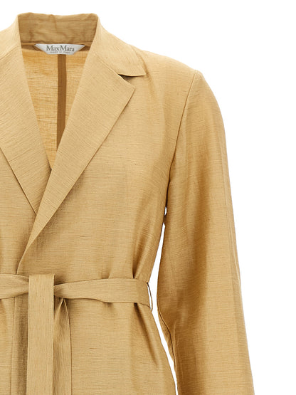 Abrigo de fibra fluorescente beige de Max Mara