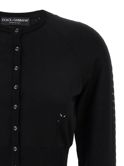 Cardigan noir en viscose Dolce & Gabbana