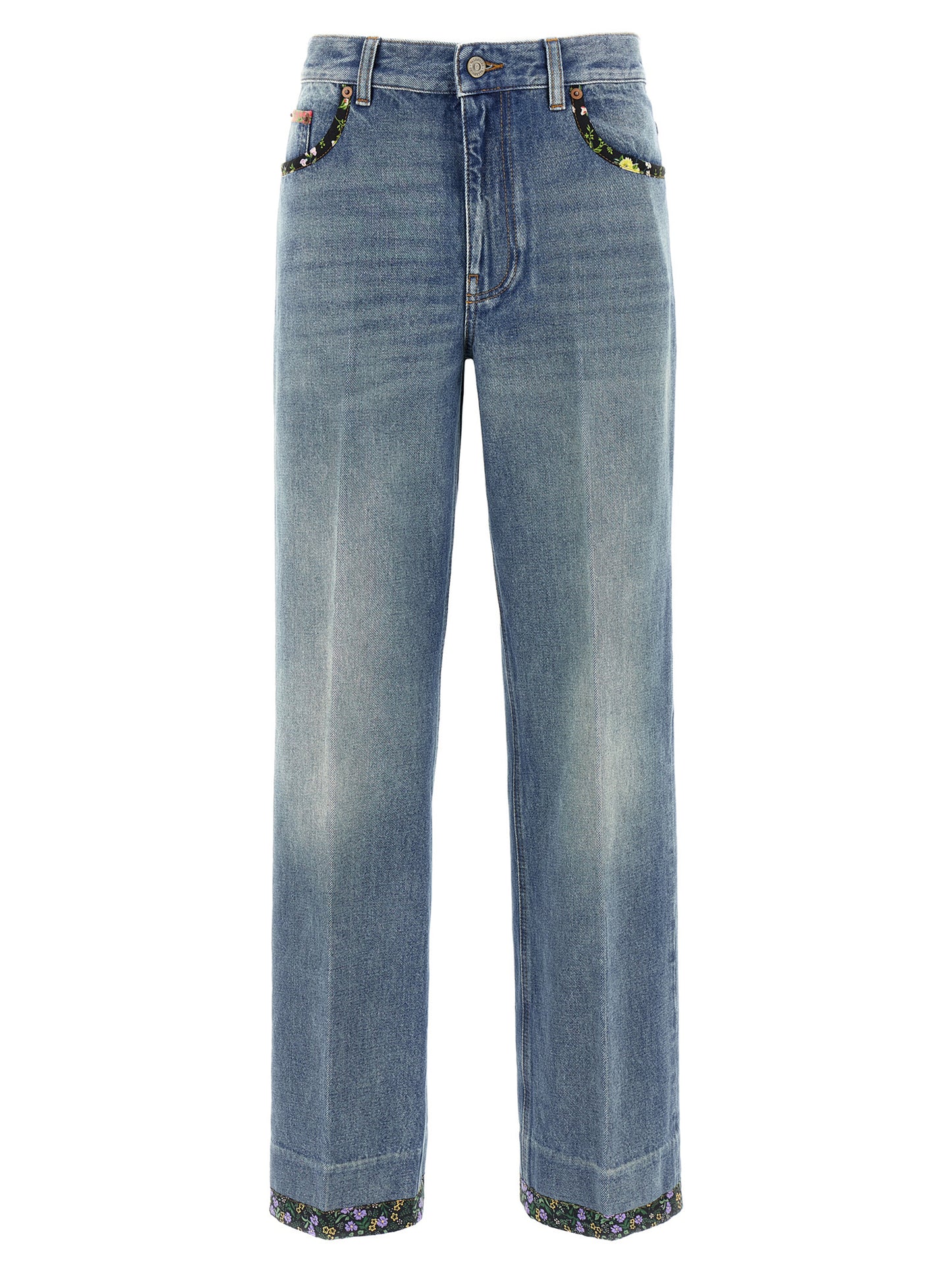Jean en denim de coton bleu Valentino Garavani