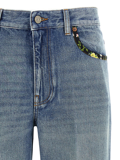 Jean en denim de coton bleu Valentino Garavani