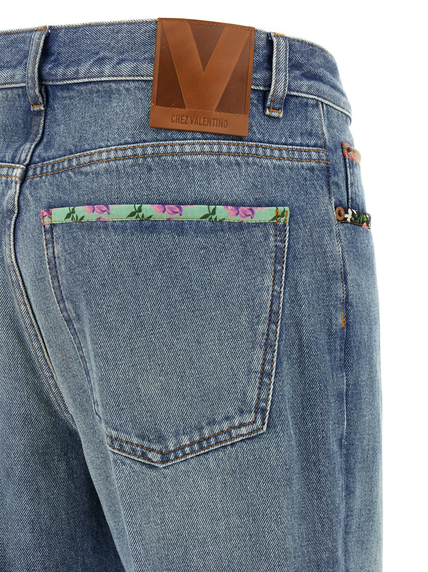 Jean en denim de coton bleu Valentino Garavani