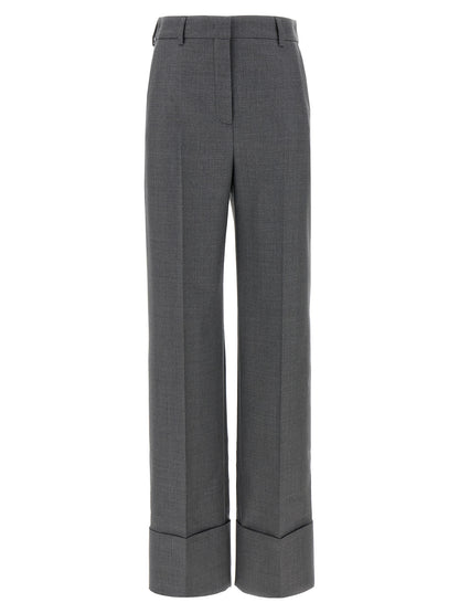 Valentino Garavani Pantalon Habillé en Laine Vierge Grise