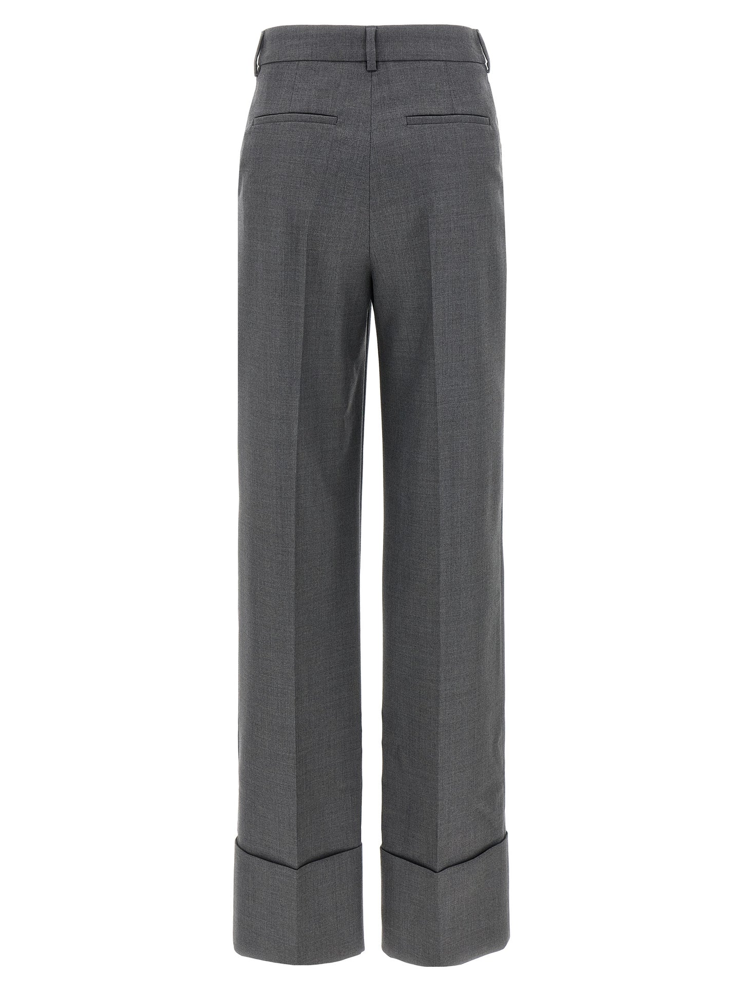 Valentino Garavani Pantalon Habillé en Laine Vierge Grise