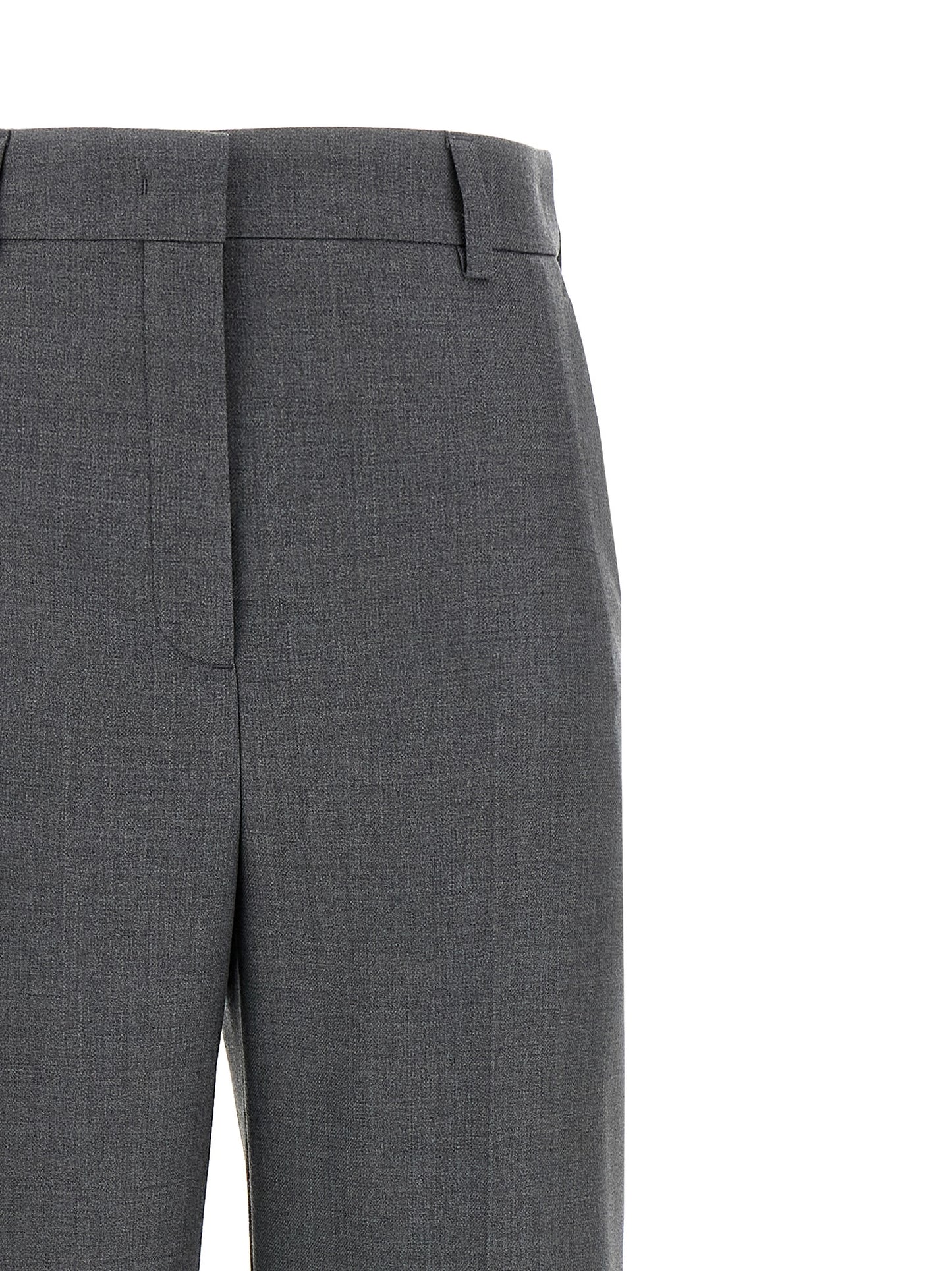 Valentino Garavani Pantalon Habillé en Laine Vierge Grise
