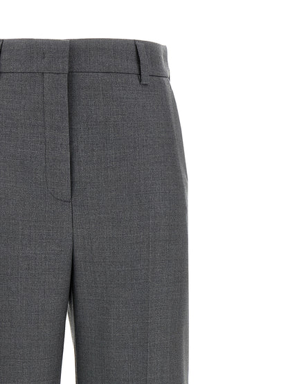 Valentino Garavani Pantalon Habillé en Laine Vierge Grise
