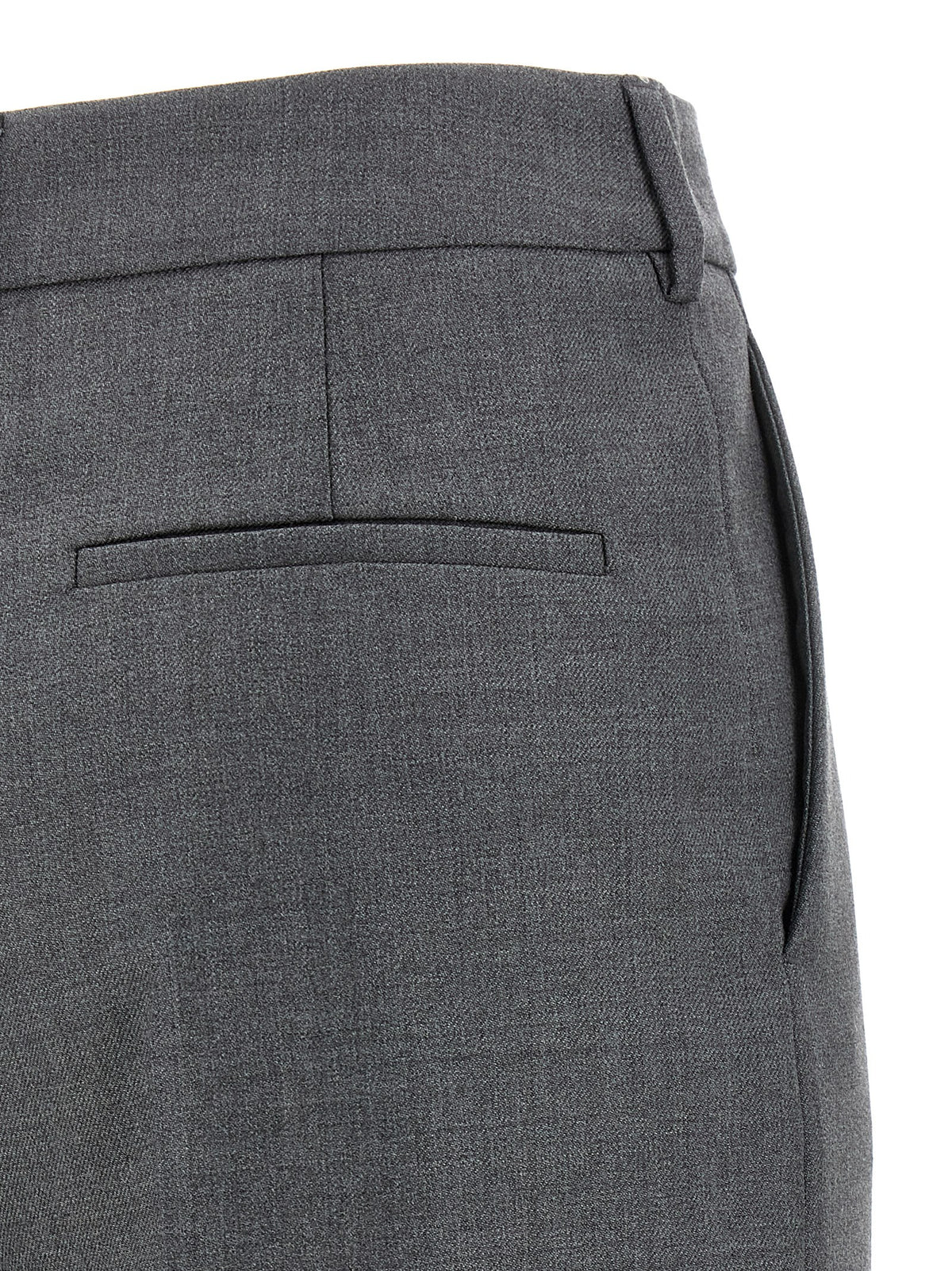 Valentino Garavani Pantalon Habillé en Laine Vierge Grise