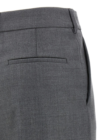 Valentino Garavani Pantalon Habillé en Laine Vierge Grise