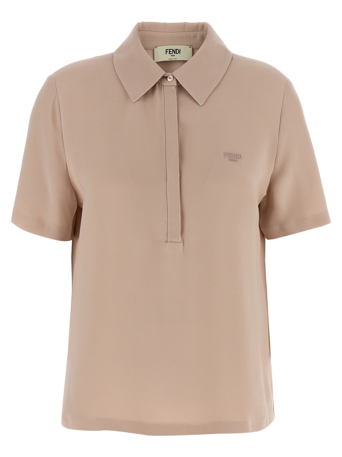 Camisa Polo Fendi De Seda Con Estampado Multicolor