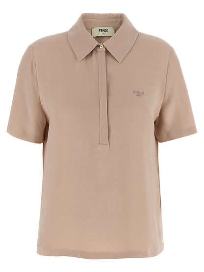 Camisa Polo Fendi De Seda Con Estampado Multicolor