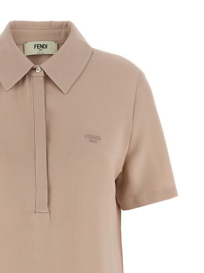 Camisa Polo Fendi De Seda Con Estampado Multicolor