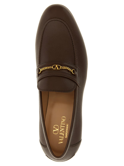 Mocasines sin cordones Valentino Garavani de piel de cabra marrón