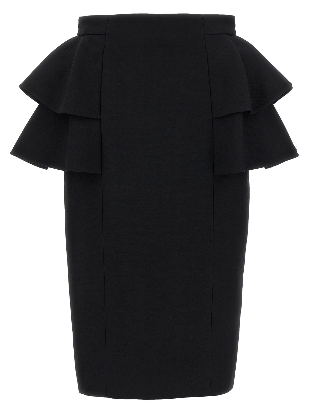 Jupe midi Valentino Garavani en laine vierge noire