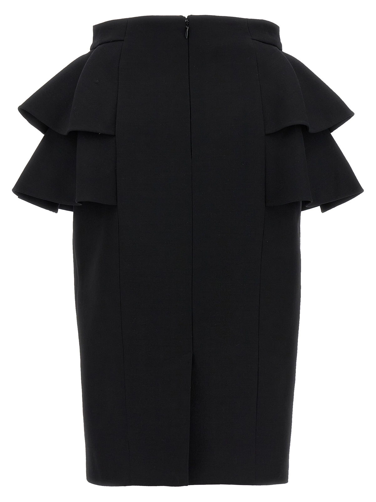 Jupe midi Valentino Garavani en laine vierge noire