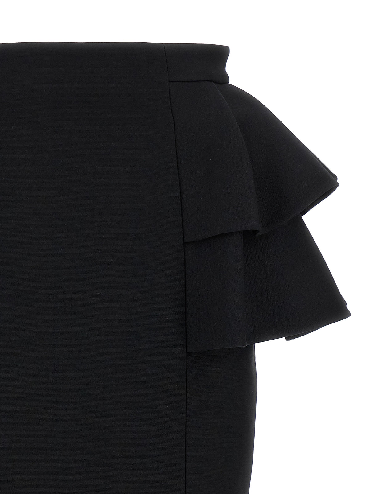 Jupe midi Valentino Garavani en laine vierge noire