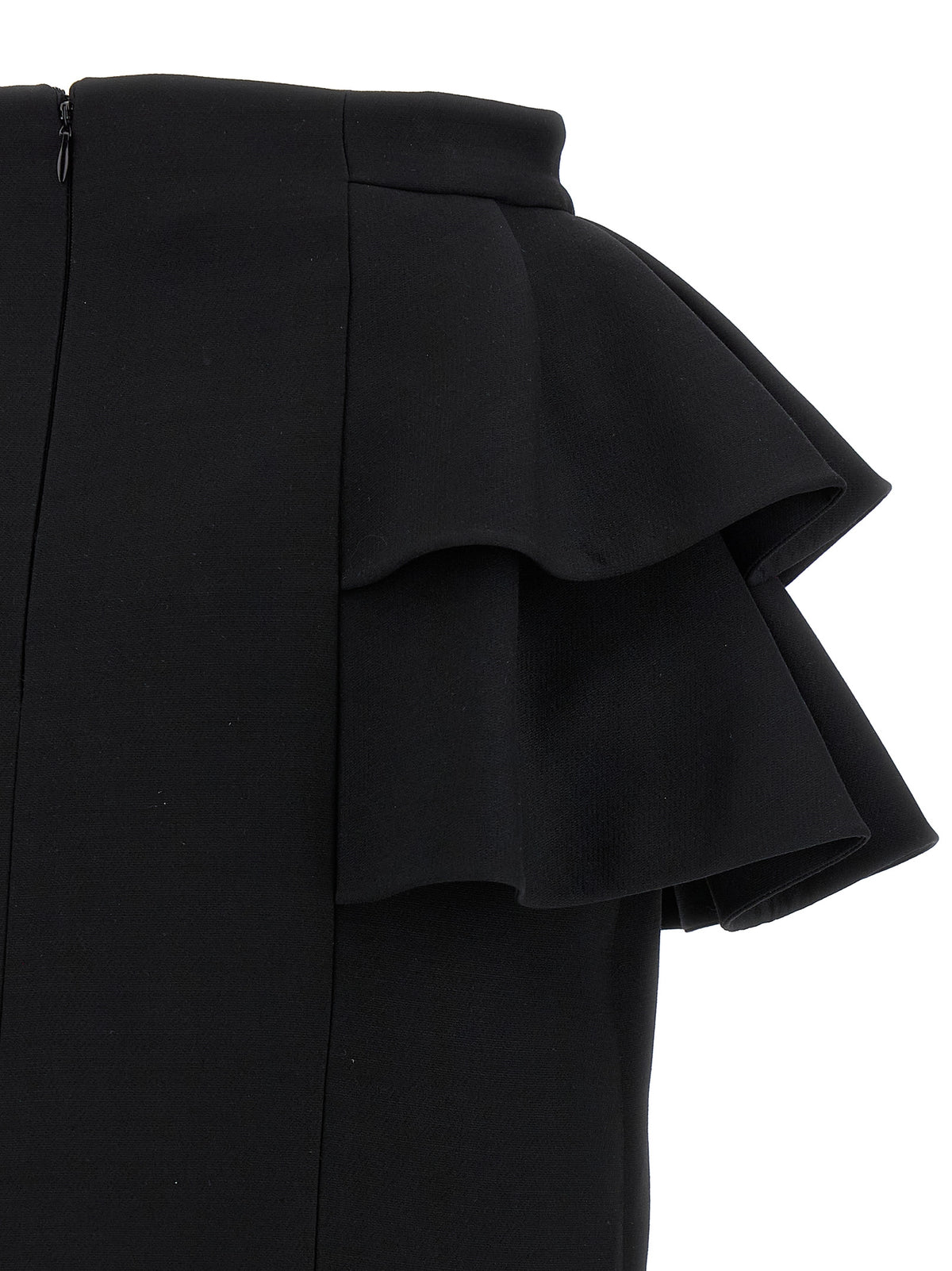 Jupe midi Valentino Garavani en laine vierge noire