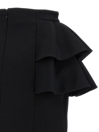 Jupe midi Valentino Garavani en laine vierge noire