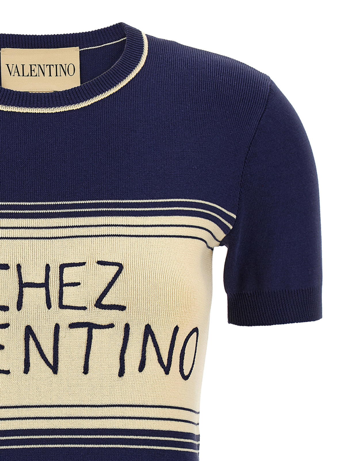 T-shirt en coton bleu Valentino Garavani