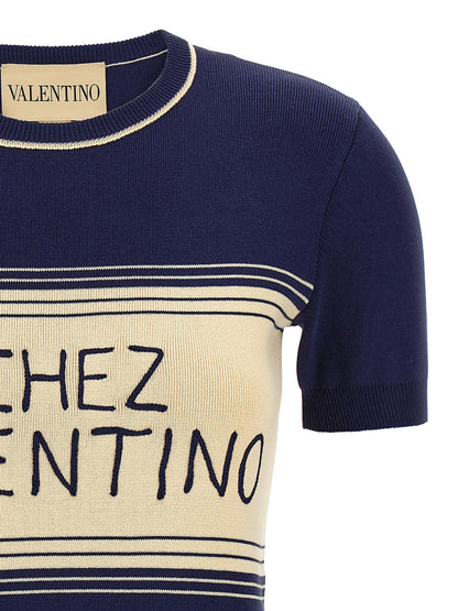 T-shirt en coton bleu Valentino Garavani