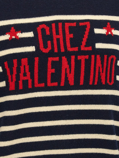 Cardigan Valentino Garavani en laine vierge bleu