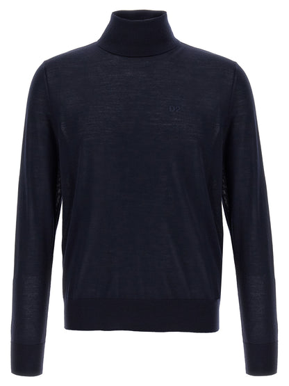 Dsquared² Blue Virgin Wool Cardigan Slim Fit