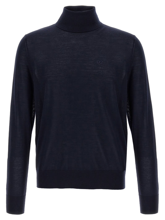 Dsquared² Blue Virgin Wool Cardigan Slim Fit