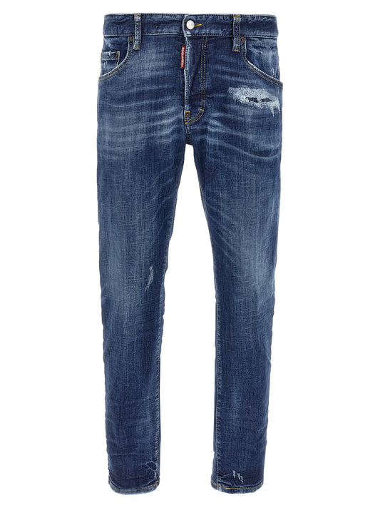 Jeans ajustados Dsquared² de algodón azul
