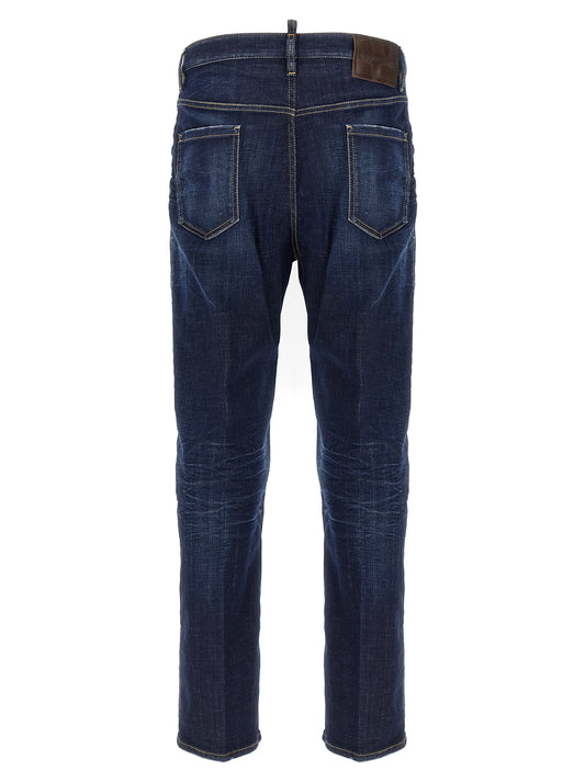 Vaqueros Dsquared² azules de algodón con pernera recta