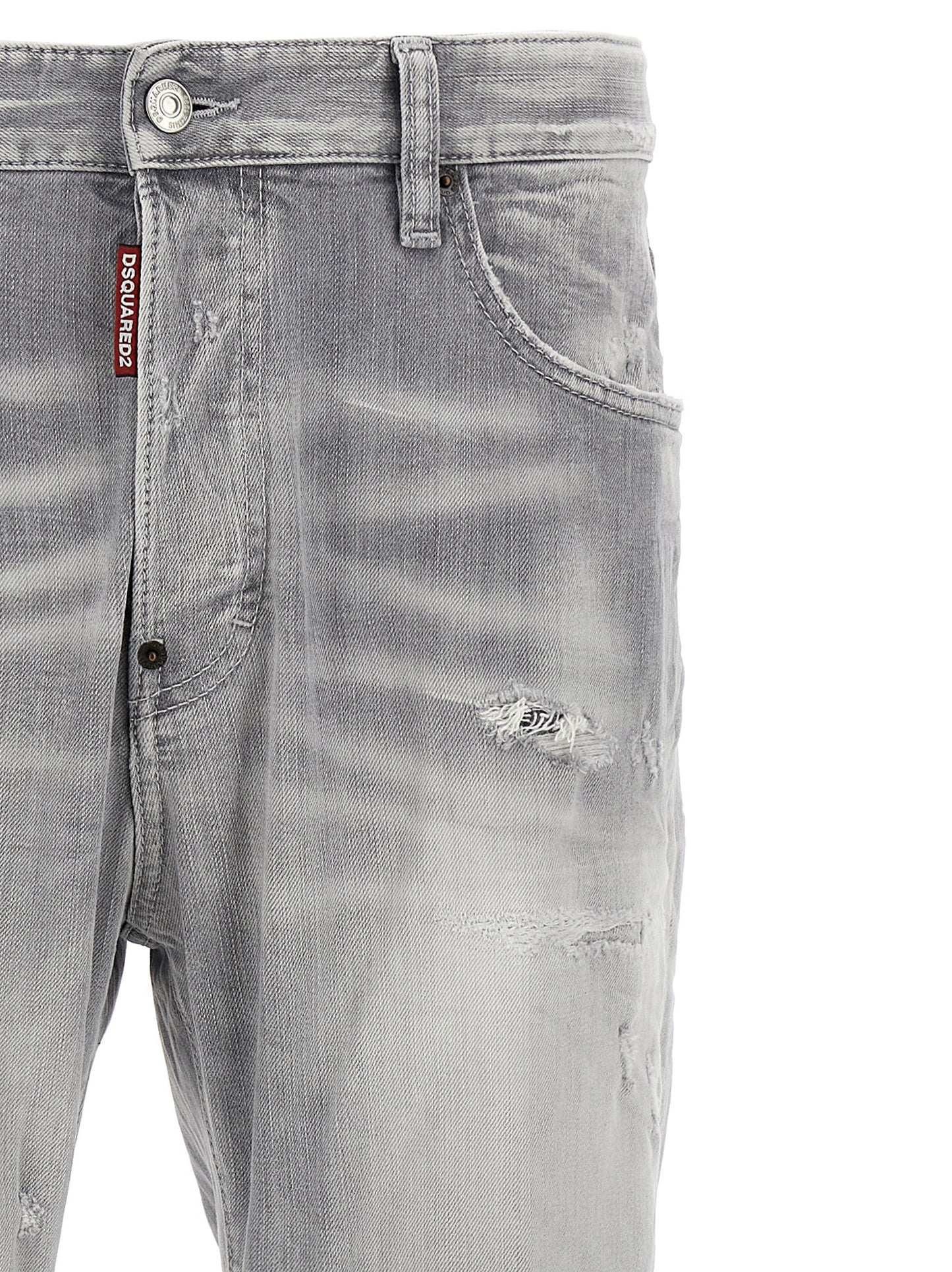 Vaqueros Dsquared² De Algodón Gris Rectos Clásicos