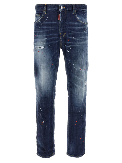 Dsquared² Vaqueros de algodón azul de corte relajado