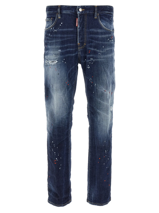 Dsquared² Vaqueros de algodón azul de corte relajado