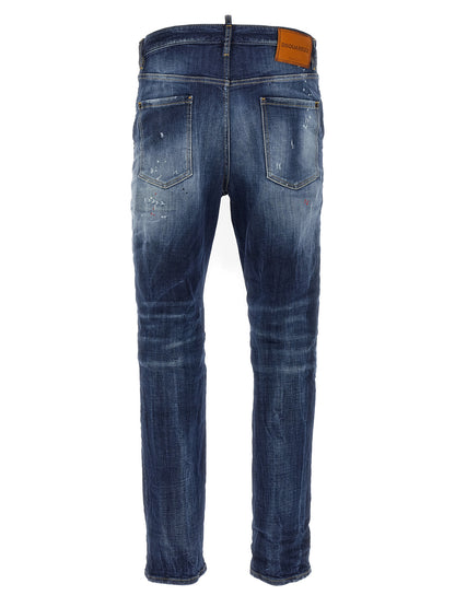 Dsquared² Vaqueros de algodón azul de corte relajado
