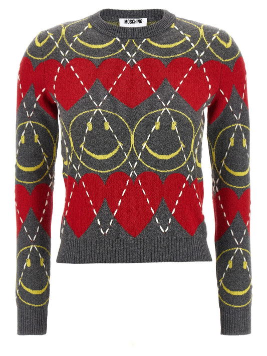Cárdigan de lana multicolor Moschino
