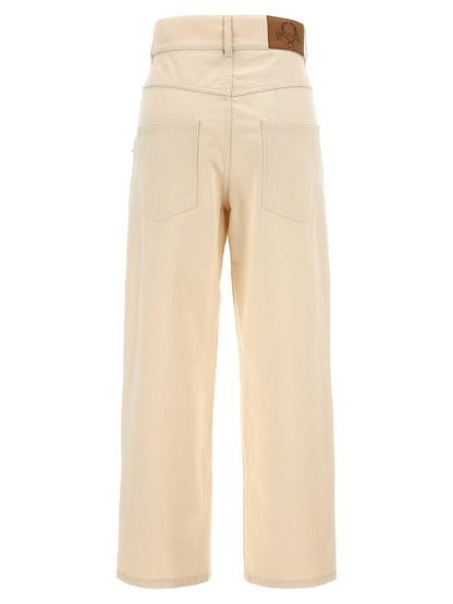 Pantalon décontracté Moschino en coton beige