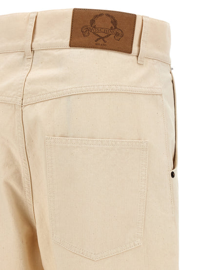 Pantalon décontracté Moschino en coton beige