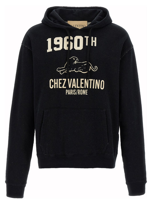 Sudadera de algodón negra Valentino Garavani