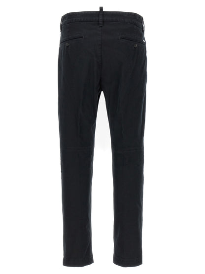 Pantalon chino Dsquared² Noir Coton Coupe structurée