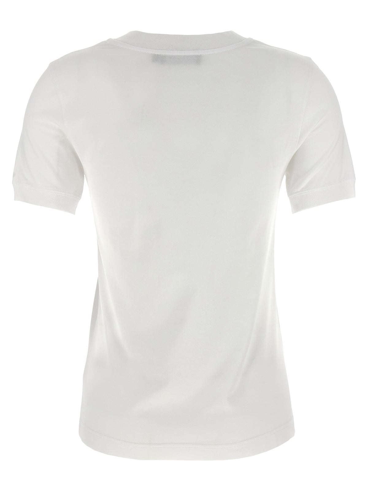 Camiseta De Algodón Blanco Dolce & Gabbana Con Cuello Redondo