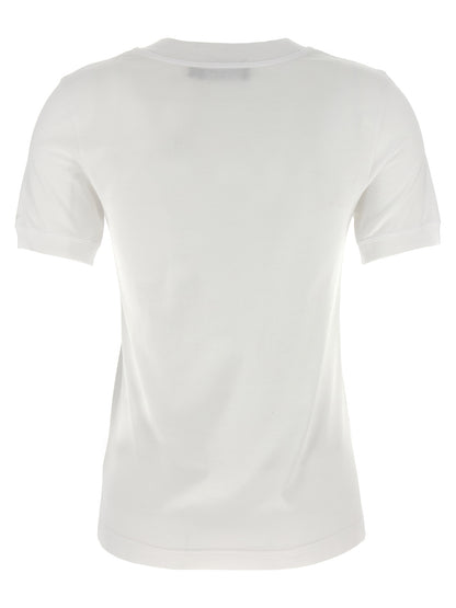 Camiseta De Algodón Blanco Dolce & Gabbana Con Cuello Redondo