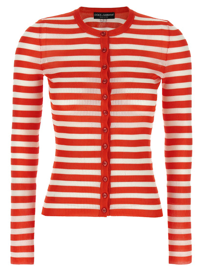Dolce & Gabbana Cardigan de Viscosa Elástica Naranja
