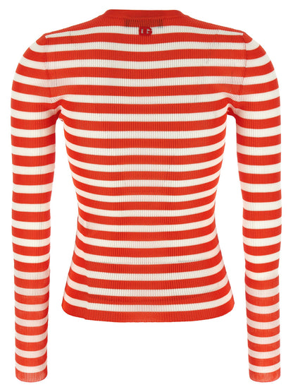 Dolce & Gabbana Cardigan de Viscosa Elástica Naranja